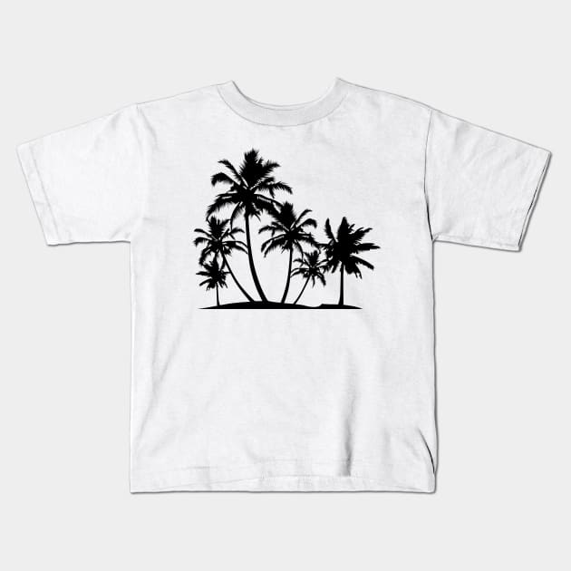 Palm Trees Beach Kids T-Shirt by ShirtyLife